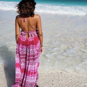 Knot Waist Chiffon Maxi Dress